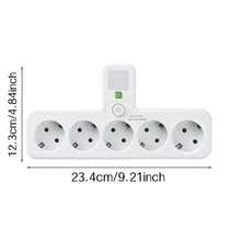 1 To 5 Outlet Adapter With Switch, Multifunctional Night Light, Multi-Port Power Strip, EU Plug 5 Sockets - EU E Type Plug(220-240V) - View 7