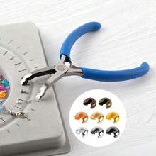 Heavy Duty High Carbon Steel Round Hole Pliers With Positioning Ball Clamp, Blue Handle - Precision Bead Positioning Tool, Suitable For Jewelry Making, Crafts, Beading, Jewelry Crafts, DIY - Multicolor - View 9