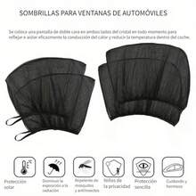 2pcs Juego de Cortinas de Pantalla de Nylon para Ventanas de Coche - Tejido Liso, Sin Forro, Tejido de Punto, Protección Solar Negra para Ventanas Delanteras y Traseras, Ideal para Camping y Comodidad - Negro - Ver 7