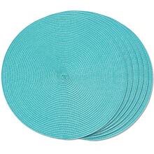 FunWheat Round Braided Placemats Set Of 6 Table Mats For Dining Tables Woven Washable Non-Slip Place Mats 15 Inch(Turquoise, 6pcs),Turquoise15inchessetof6 - Turquoise15inchessetof6 - View 1
