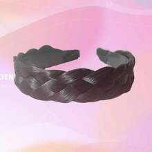 Headband 4 Strands Synthetic Hair Plaited Headband Braid Braided With Teeth Hair Band Beauty Accessory Stretch Braid Headbands Hairpiece For Women (Black-Brown),Black-Brown - Black-brown - 查看 3