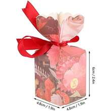 50 Juegos de Cajas de Regalo de Papel con Cuerda, Cajas de Regalo de Boda DIY, Embalaje de Dulces para Banquete de Boda, Fiesta de Compromiso de cumpleaños()(Rojo) - Multicolor - Ver 3