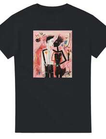 Jean-Michel Basquiat Inspired T-Shirt _ Limited Edition Art Tee _ Wearable Masterpiece _ Love Couple _ Saint Valentines - màu đen - Xem 1