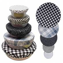 5个可重复使用的碗盖，5种尺寸，弹力布材质，食品储存碗盖，面包酸面团盖，用于发酵食品、水果和剩菜。 - XDH - 查看 8