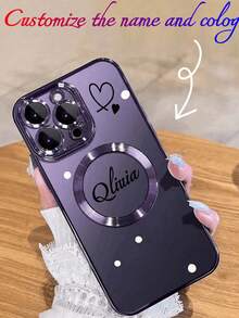 1 Stück minimalistisches kabelloses Lademagnetisches Handyhülle kompatibel mit iPhone 17, 16 Pro Max, 15 Plus, 14 Pro, 13, 12, 11, XS Max, X, 8 Plus, Schutzhülle - Violett - Übersicht 1