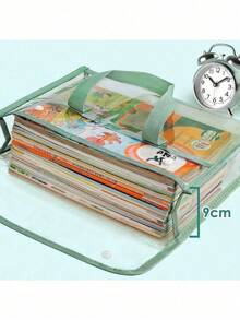1pc Transparent Handbag - Student Specific Large Bag, PVC Cosmetics Storage Bag, Sports Activity Specific Transparent Bag, Wear Resistant Thickened Subject Bag, Simple Exam Paper And Book Storage Bag[Random Delivery Of Styles, Possible Color Difference, Random Packaging] - Multicolor - View 3