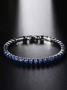 1 Piece Men's Hip-Hop Diamond Bracelet, Sparkling, Unisex Micro-Inlaid Zirconia Bracelet, Suitable For Daily Wear, Exquisite Gift