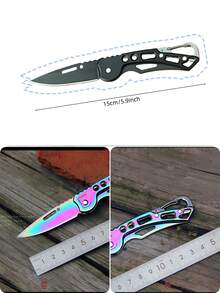 个性化定制露营刀折叠刀水果刀男士便携刀非常适合户外露营狩猎求生，男士工具礼品，多功能，装饰性强，可重复使用，精致时尚，高品质，色彩丰富，现代时尚，可定制，个性化，独特 - 彩色 - 查看 3
