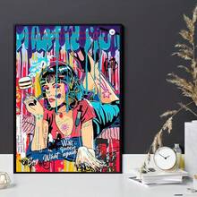 1pc Unframed Canvas Poster, Modern Art, Movie Poster Graffiti Canvas Painting, Pop Fiction Fashion Wall Art, Makeup Wall Decor, Canvas Prints, Posters, Colorful Picture, Wall Decoration For Girls And Women,Ideal Gift For Bedroom Living Room Corridor, Wall Art, Wall Decor, Winter Decor,Room Decor