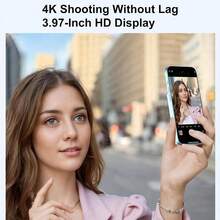 Yoidesu Pantalla de Monitor Selfie Vlog de 3, 97 Pulgadas, Monitor de Cmara Trasera Magntico Inalmbrico con Control Remoto BT y Duplicacin de Pantalla WiFi para Android Vlog Live - inicial - Ver 2