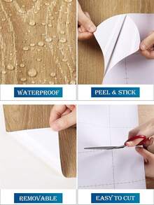 Contact Paper Wood Grain Countertop Peel And Stick Wallpaper Countertops Cabinets Waterproof Easy To Clean Rustic Wood Wallpaper Self Adhesive Removable Vinyl Roll Brown Wood Brown Wall Paper Wood Grain Contact Papers Removable Waterproof Self Adhesive Wallpapers Roll Brown - Mustard Yellow - View 8