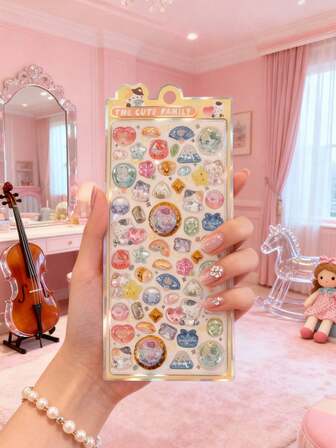 3d Stereoscopic Relief Sticker Solid Children's Cartoon Animal Crystal Phone Case Guka Decorative Sticker.Decorative Sticker Gifts. Home Room Decoration, Party Decoration, Birthday Gifts, Various Festival Gifts Selection, Fashionable.