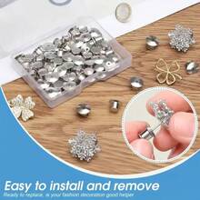 5/10/15/20/30/40/50pcs Locking Needle Backs, Metal Needle Backs For Button, Sewing, DIY Button Badge Needle Backs - Multicolor - View 6