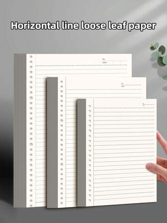 A5/B5/A4 Ruled Refillable Loose Leaf Paper/Planner Insert, Suitable For Loose-Leaf Clip Notebook, Diary, Travel Journal Insert, Detachable Thick Refill Paper, 60 Sheets/120 Pages (Not Including Cover) Back To School