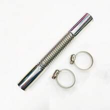 15cm 60cm 120cm 200cm 300cm 90° Elbow Car Air Parking Heater Exhaust Pipe, 2 Clamps Fuel Tank Exhaust Pipe Heating Hose, Stainless Steel RV Heater - PYG - View 2