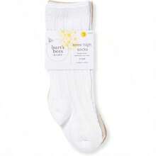 Burt's Bees Baby Knee High Organic Cotton Cable Knit Calcetines Bebé-Niñas - 1224 Meses - Ver 2
