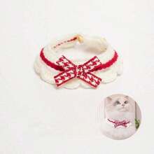 1pc Cute Cat Creativity Beautiful Fashion Cute Hand Woven Neck Soft Collar Pet Decoration Bow Cat Scarf Collar Water Scarf For Dogs Cats Cute Soft Comfortable Collar For Pets Comfortable Cute Pet Accessories Available In A Variety Of Sizes - Multicolor - View 11
