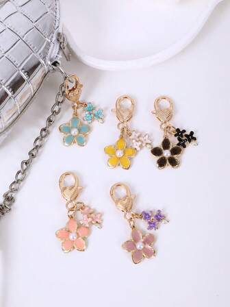1pc Enamel Cherry Blossom Keychain DIY Handmade Garden Cherry Blossom Bell Orchid Keychain Men's Charm Car Keychain Exquisite Handbag Backpack Mobile Pendant Accessories Pendant Keychain Fashion Fashion Fashion Fashion Decoration Boyfriend Birthday Gift Family And Friends Holiday Jewelry Gift