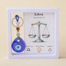 1件天然紫水晶碎石十二星座恶魔之眼钥匙扣盒，男女皆宜，珠宝礼品，瑜伽灵气脉轮冥想圣诞节感恩节礼物 - 十二星座惡魔之眼鑰匙扣 - 查看 23