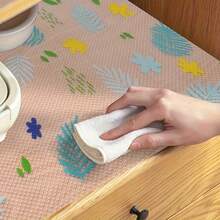 1卷（4片），每片尺寸45*30厘米。适用于冰箱、抽屉、橱柜、衣柜和鞋柜。防水防漏内衬。春夏精选，伴娘礼物，房间、卧室装饰，海滩、旅行，男女皆宜，度假必备。 - 透明彩葉 - 查看 2