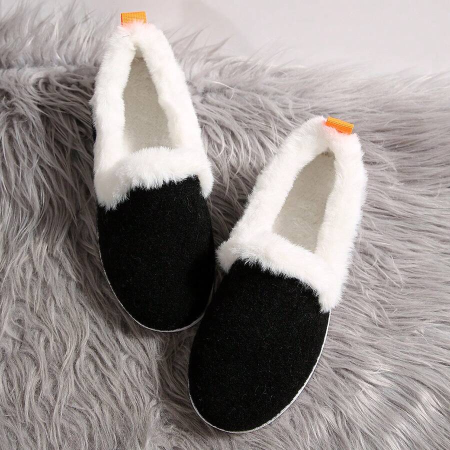 Damskie, proste, jednokolorowe, modne, codzienne, ciepłe buty, odpowiednie do domu, biura, na jesień/zimę, do noszenia w pomieszczeniach i na zewnątrz, buty futrzane