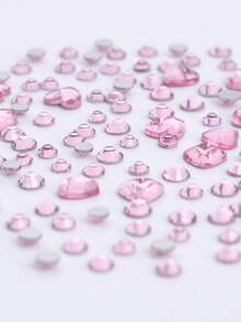 6Grids Kituri de pietre rotunde pentru unghii, alb roz, Heard, pietre din sticlă cu spate plat de 2,5/3/5 mm și mărgele din oțel argintiu, pietre de Ziua Îndrăgostiților cu sclipici AB pentru unghii, pentru meșteșuguri DIY, căni, sticle, pahare, haine, machiaj, unghii, manichiură, brelocuri pentru unghii, pietre prețioase pentru unghii, accesorii pentru unghii, instrumente pentru manichiură