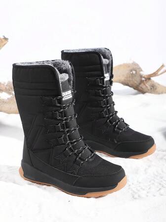 Men's Winter Snow Boots - Warm, High-Quality, Non-Slip Mid-Calf Hiking Shoes With Faux Fur Lining And TPR Outsole, Suitable For Outdoor Adventure, Premium Footwear