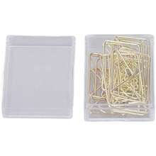 100 Clips de Papel Dorados Exquisitos, Clip de Metal Portátil con Caja de lmacenamiento, Clip de Papel a Prueba de Herrumbre para el Hogar, la Oficina Y la Escuela()(A) - Multicolor - Ver 10