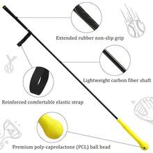 Bastón de béisbol para bateo, equipo de práctica de bateo, para béisbol y sóftbol, manubrio extendido con correa de agarre - Entrenador de swing de béisbol - Ver 6