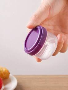 2pcs Transparent Mini Plastic Jars, Portable Small Plastic Storage Boxes For Sauces And Spices - Portable Small Plastic Containers, Bento Condiments, Seasoning And Spice Tools, Salt, Spice Storage, Convenient To Carry, Suitable For School Supplies, Picnics And Parties, Kitchen Gadgets (Random Color) - Multicolor - View 4