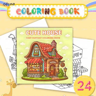 《可爱的房子》：24页精美插图，珠光纸封面，120克厚实不透明内页，手感舒适可爱；是生日礼物、派对礼物、开学礼物、复活节礼物或母亲节礼物的完美之选。
