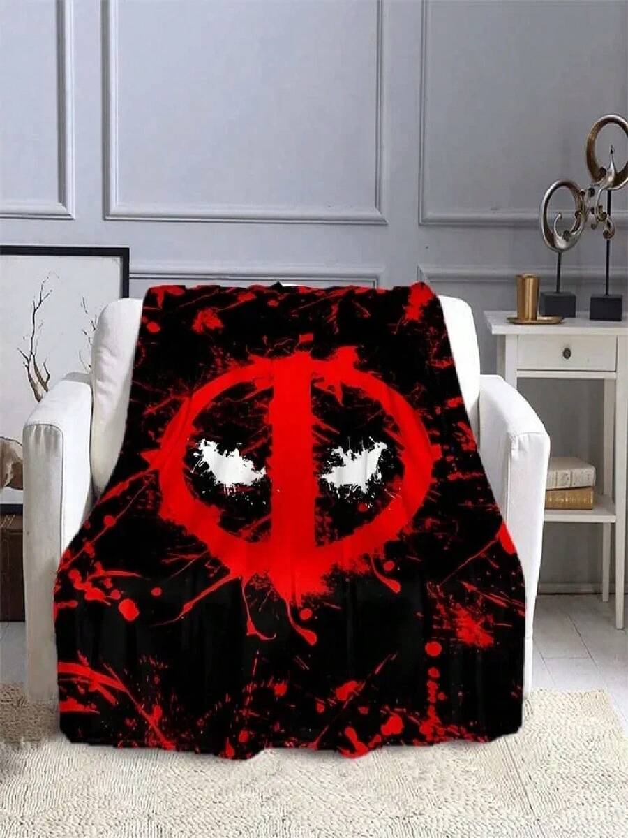 Deadpool Printed Blanket Ren Adult Blanket Soft And Warm Bedding For Bed Sofa Outdoor Travel Cover Blanket#Color_Style B,Size_75X95CM - 黑色 - 查看 1