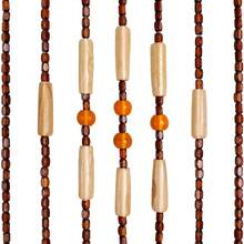 Natural Wooden Door Beaded Curtain, 81.88x35.43inch Doorway Beads Curtain, Chinese Style Front Door Decor Curtains, Brown Door Curtain Beads, Wooden Beaded Door Curtain With Geometric Pattern, Suitable For Various Doors, Home Decor Curtain - 深棕色 Dark Brown - 查看 10