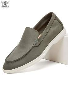 DESAI Men's Breathable Mesh Loafers, Classic Round Toe Casual Slip-On Shoes, Comfortable Flat Shoes - Army Green - View 11