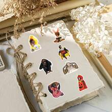 50pcs Crazy Monkey Cartoon Sticker Pack, Creative Decorative Stickers For Notebook, Milk Tea Cup