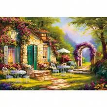1000pcs Paper Jigsaw Puzzle, Landscape Oil Painting Style, Stress Relief & Brain Teaser