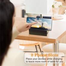 Lámparas de Mesa Recamara y Buró 2 pcs Con Bombilla,Lampara de Buro Control Táctil,2 Salidas de CA y 2 Puertos USB (A+C),3 Niveles de Brillo - 1 - Ver 5