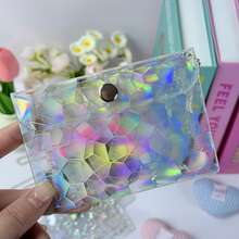1pc Fashionable Transparent Glitter Card Holder, Unisex - Portable Multi-Functional ID Credit Card Wallet - Multicolor - View 11