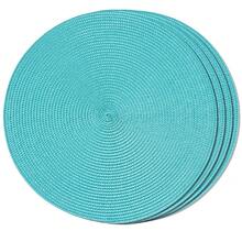 FunWheat Round Braided Placemats Set Of 4 Table Mats For Dining Tables Woven Washable Non-Slip Place Mats 15inch (Turquoise, 4pcs),Turquoise15inchessetof4 - Turquoise15inchessetof4 - View 2