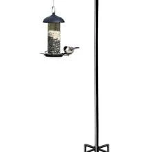 76 Inch Tall Outdoor Shepherds Hook With 5 Prong Base, Adjustable Bird Feeder Pole Hanger Hanging Outside Birdfeeders, Plant Baskets, Lanterns, Wedding Decor - Black - View 9