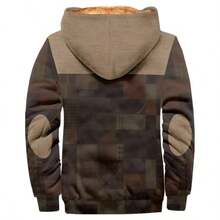 Chaqueta Polar para Hombre, Chaqueta Polar Sherpa Estampado Vintage Abrigo de Invierno Cremallera Estilo tnico Chaqueta Vaquera Manga Larga Estampado  Azteca - Estilo A + 2XL - Ver 5