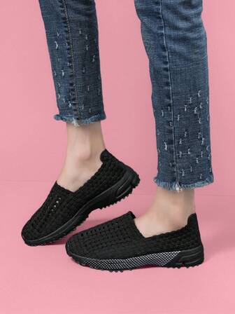 Classic Retro Handmade Woven Shoes, Comfortable EVA Flat Sole For Outdoor, Fitness, Walking, Commuting, School, Versatile Casual Slip-On, Perfect Gift For New Year, Christmas