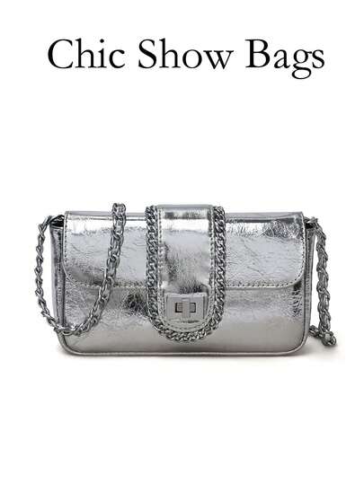 New Crossbody Bag Chain Saddle Bag Bags Mini Armpit Bag Winter Fashion Genuine Leather Women's Bag