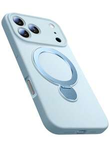 Liquid Silicone Magnetic Adsorption Protective Case With Stand For IPhone 17/16 Pro Max/15 Pro/14 Pro Max/13 Pro, Slim Shockproof Cover For IPhone 16/15 Pro/13 Pro, Suitable For IPhone 17/16 Pro Max/15 Pro/14 Pro Max/13 Pro