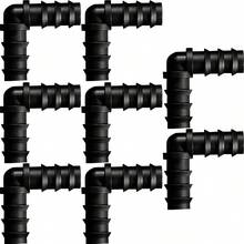 8 Pieces 1/2 Inch Drip Irrigation Fittings Parts Soaker Hose Repair Kit Inline Barb Drip Irrigation Hose Connectors Plastic Tubing End Stop Garden Lawn Sprinkler Systems(Joiner) - 彎頭 - 查看 1