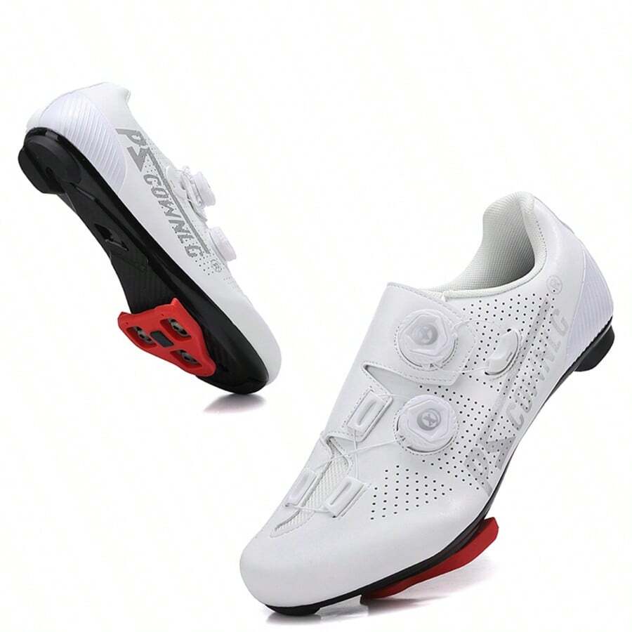 男士公路自行车鞋，搭扣式公路自行车鞋 - 新款 - 白色-logo白 - 查看 1
