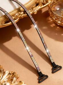 2/4/6pcs Rhinestone Solid Color Adjustable Bra Straps, Thin Sparkling Shoulder Straps, Women Lingerie Accessories - Suitable For Dresses And Daily Wear - Multicolor - View 13