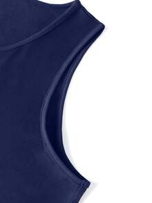 GRDR Men's Narrow Shoulder Tank Top, Fashionable For Summer - Navy Blue - View 7