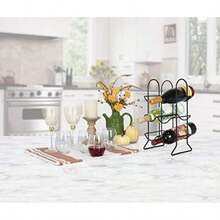 Spectrum - diversificados, Almacenamiento de encimera de 5 Soportes, Estante de Alambre de Acero Resistente para el hogar, Bar y Cocina, Tiene Capacidad para Botellas de Vino estándar y(Townhouse) - Multicolor - Ver 7