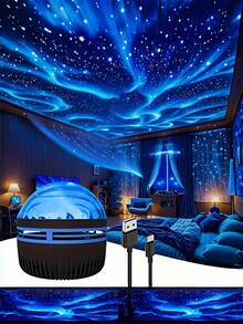 YETHKE Projector Light, LED Nebula Effect Lighting Device, USB Powered, With Remote Control, Suitable For Starry Sky Projection In The Bedroom, Night Lighting Projection, Ideal For Valentine's Day, Birthday Parties And Bedroom Home Decor.
